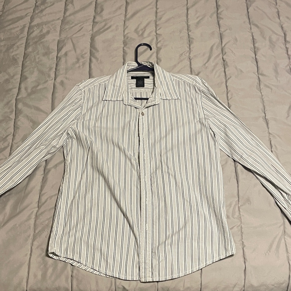 Calvin Klein Jeans White and Black Striped Shirt